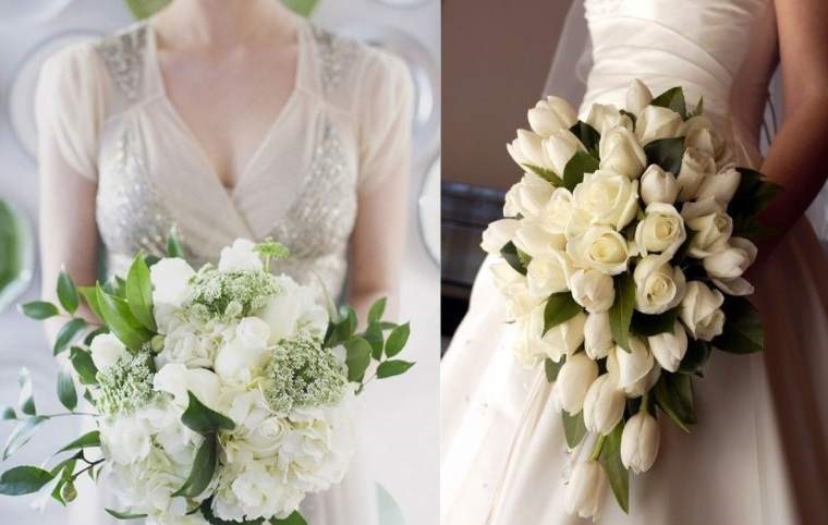 خرید دسته گل عروس با گل های سفید 