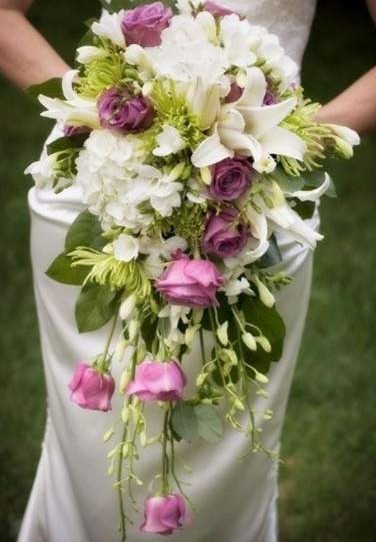 مدل دسته گل عروس آبشاری 