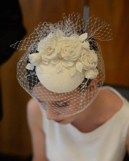کلاه عروس مدل گل رز