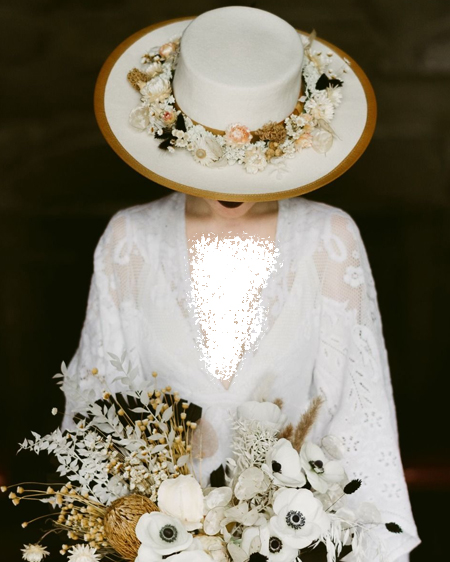 کلاه عروس با طرح‌های طبیعی