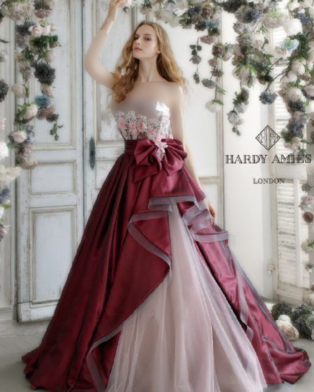 لباس عروس رنگی اروپایی